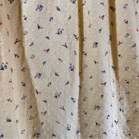Loft Garden Floral Top Sz XS Babydoll Swiss Dot Yellow - Picture 3 of 7